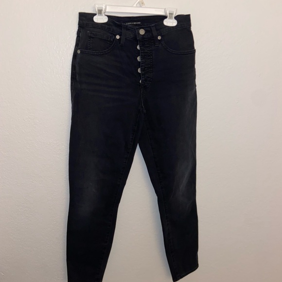 lucky brand high rise skinny Bridgette black jeans super cute button fly pants - Picture 3 of 16